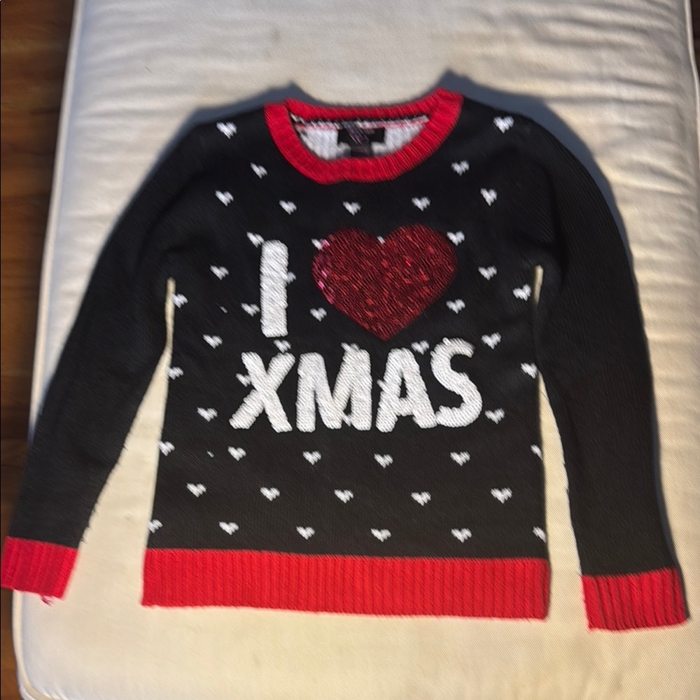 Girl’s Ugly Christmas Sweater - I ❤️Christmas - Size M